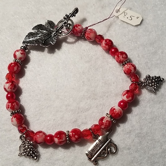 Handcrafted Wine Lovers Bracelet & Earrings Set - Picture 3 of 3